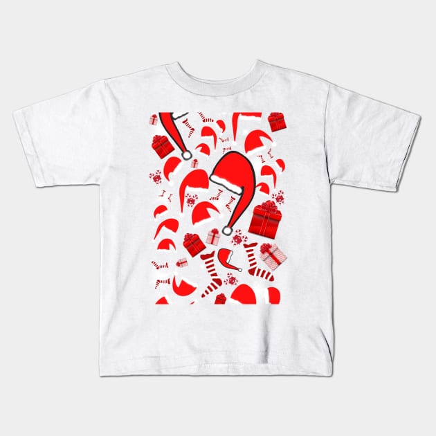 Merry Christmas Kids T-Shirt by Drawn by Nathally 